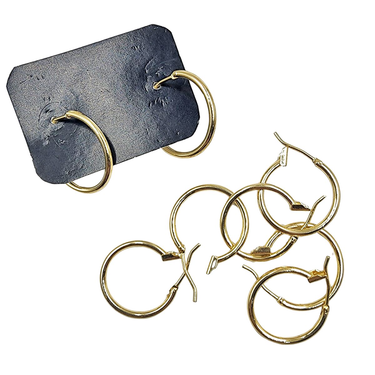 GENERICO - Set De 6 Pares De Bases De Aros Con Baño De Oro Modelos 1 - Dorado