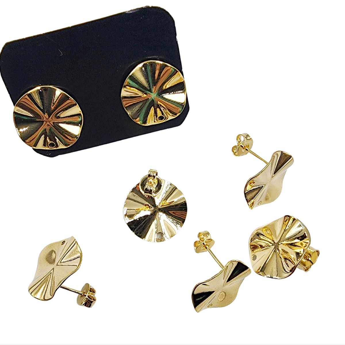 GENERICO - Set De 6 Pares De Bases De Aros Con Baño De Oro Modelos 1 - Dorado