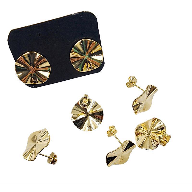 GENERICO - Set De 6 Pares De Bases De Aros Con Baño De Oro Modelos 1 - Dorado
