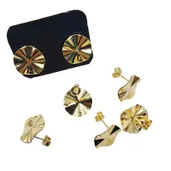 GENERICO - Set De 6 Pares De Bases De Aros Con Baño De Oro Modelos 1 - Dorado