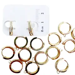 GENERICO - Set De 6 Pares De Bases De Aros Con Baño De Oro Modelos 1 - Dorado
