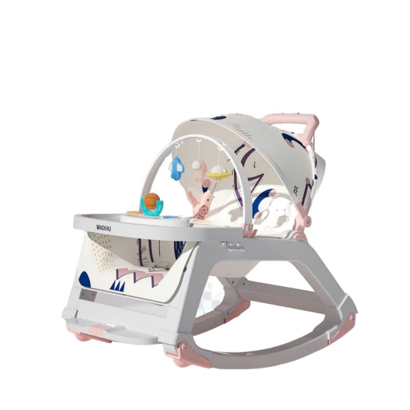 GOLDEN BABY'S - Silla de Comer Mecedora 5En1 Multifuncion Con Música Rosado