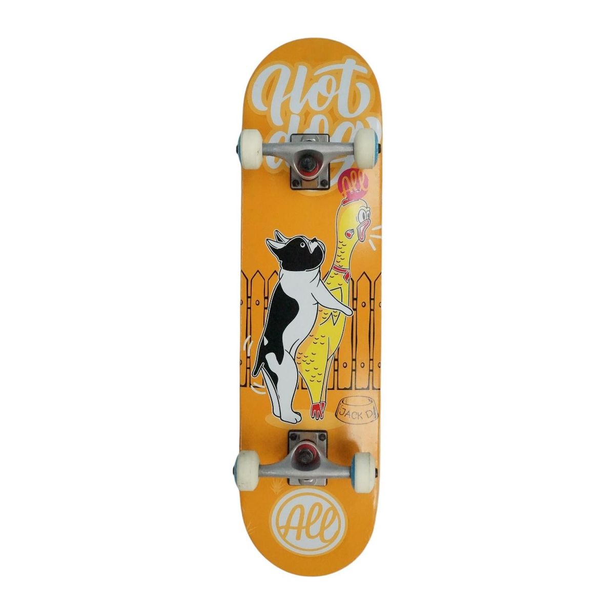 GENERICO - SKATE COMPLETO ALL SKATEBOARDS HOT DOG 8.0