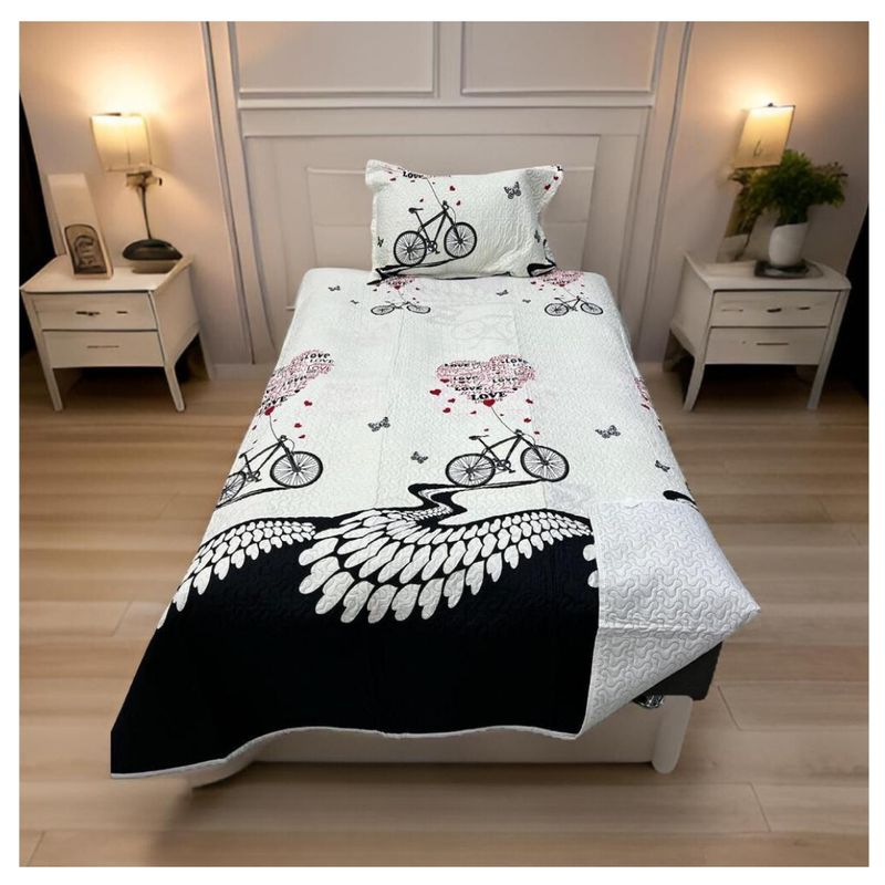 GENERICO - Cubrecama Verano Delgado Quilt Estampados Plaza y Media