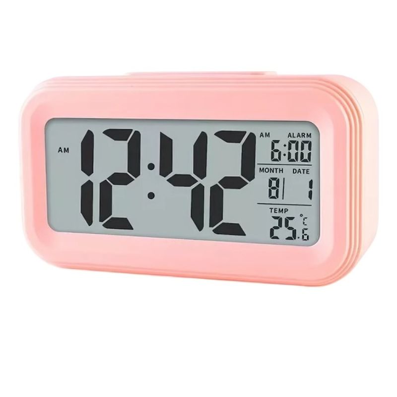 OEM - RELOJ DESPERTADOR MINI 9X5CM DIGITAL TEMPERATURA CON ALARMA Y LUZ