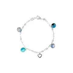 JOYAS MONTERO - Pulsera Marie Plata Italiana 925 Cristal Blue Shade