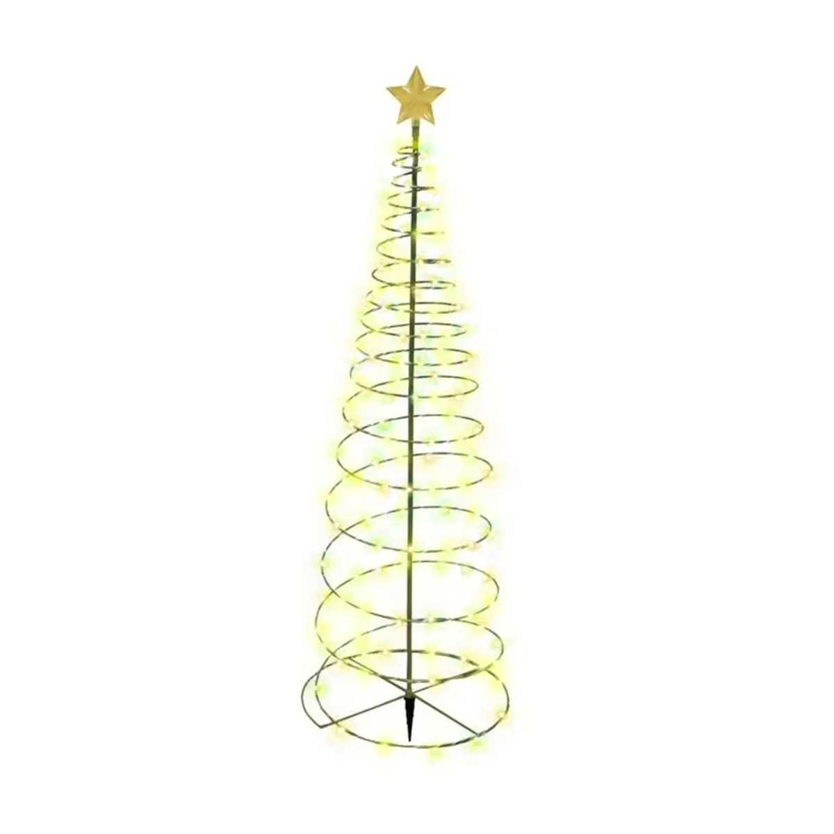 GENERICO - Estaca Solar Árbol Navidad espiral Led Decorativa con Estrella
