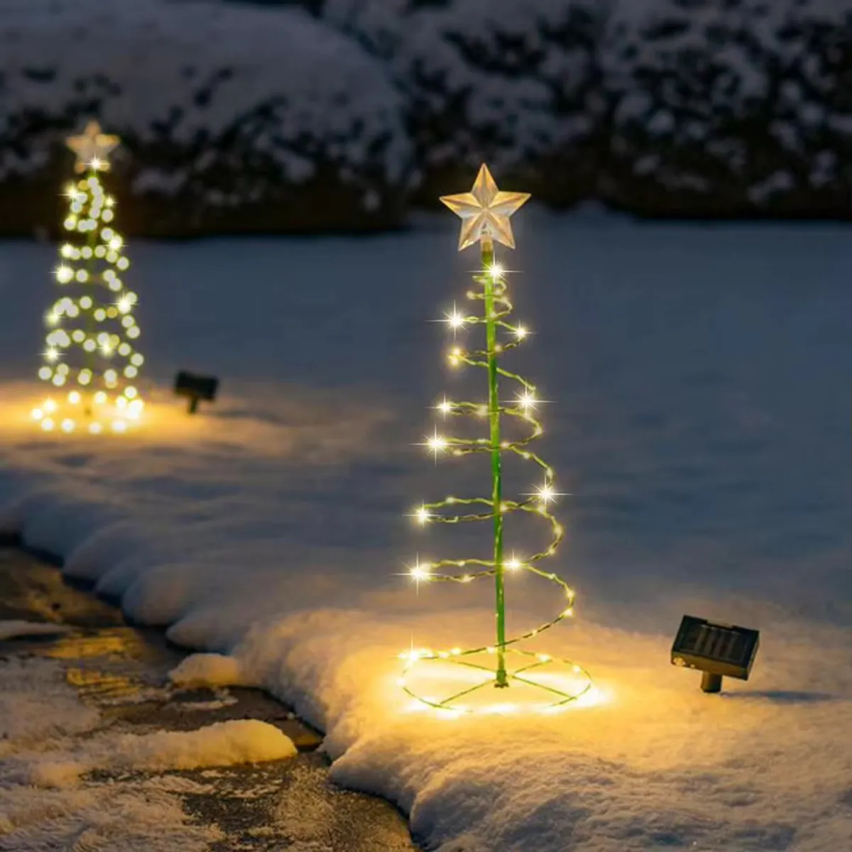 GENERICO - Estaca Solar Árbol Navidad espiral Led Decorativa con Estrella