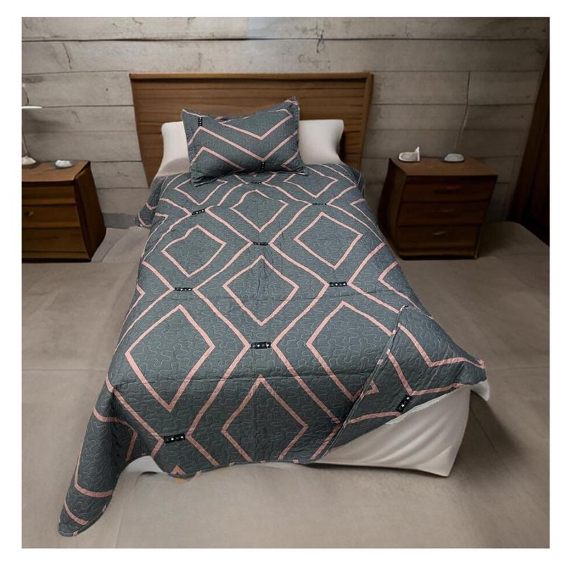GENERICO - Cubrecama Verano Delgado Quilt Estampados Plaza y Media