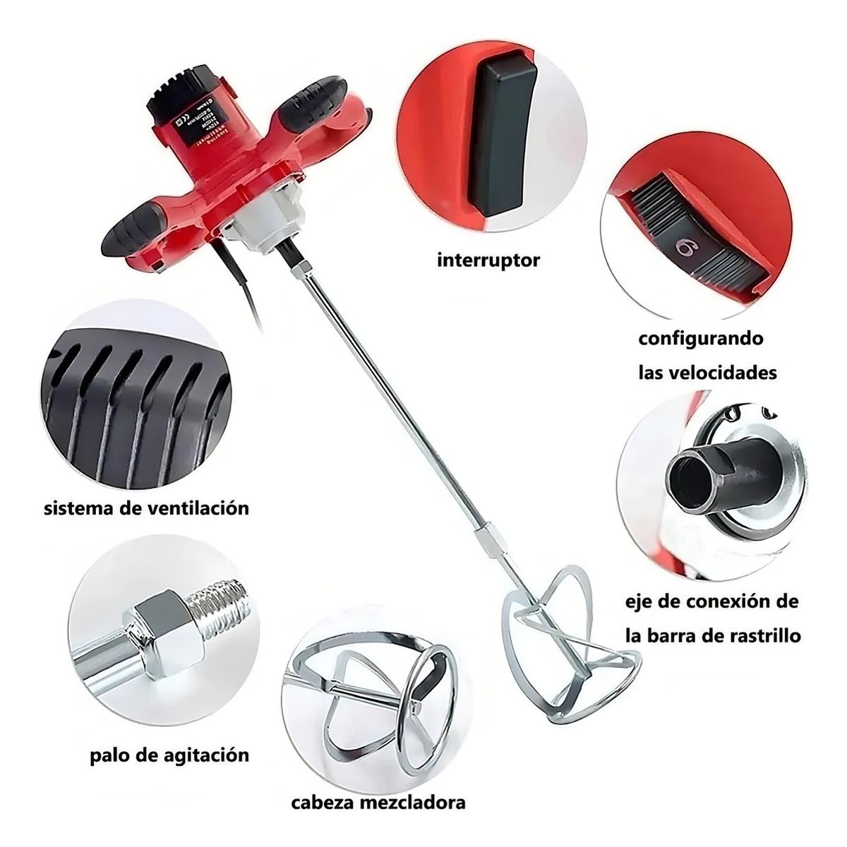 Máquina Mezcladora De Cemento Eléctrico 1200w, marca GENERICO - Foto Principal