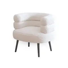 SANTU HOME & DECO - Sitial Curvo Sherpa Blanco para sala de estar