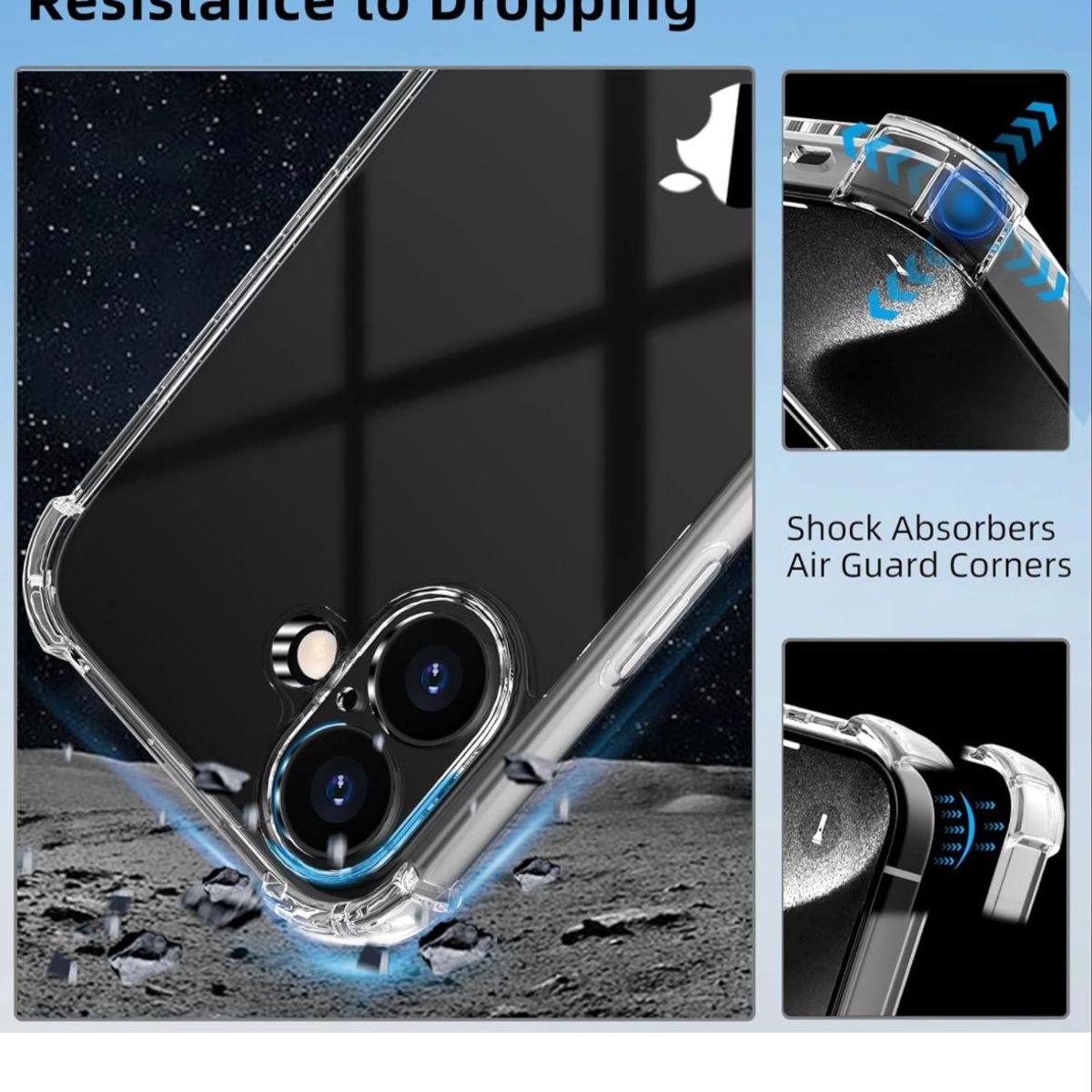 GENERICO - Carcasas Transparente Reforzado Para iPhone 16 + Lamina V.