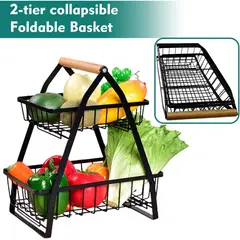 SHOP EHOME BAG - Cesta Para Frutas y Vegetales 2 Niveles Color Negro