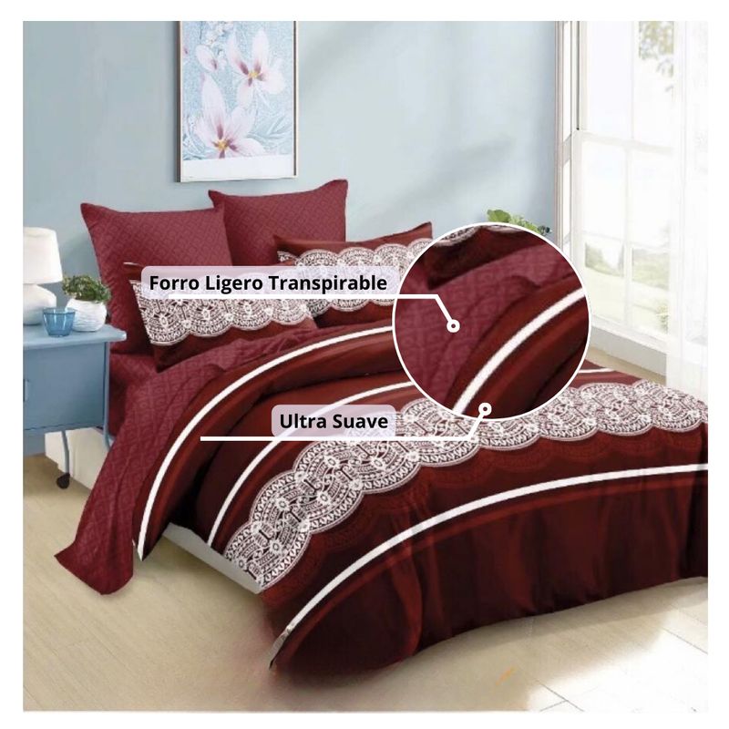 GENERICO - Cubrecama Verano Delgado Quilt Estampados Plaza y Media