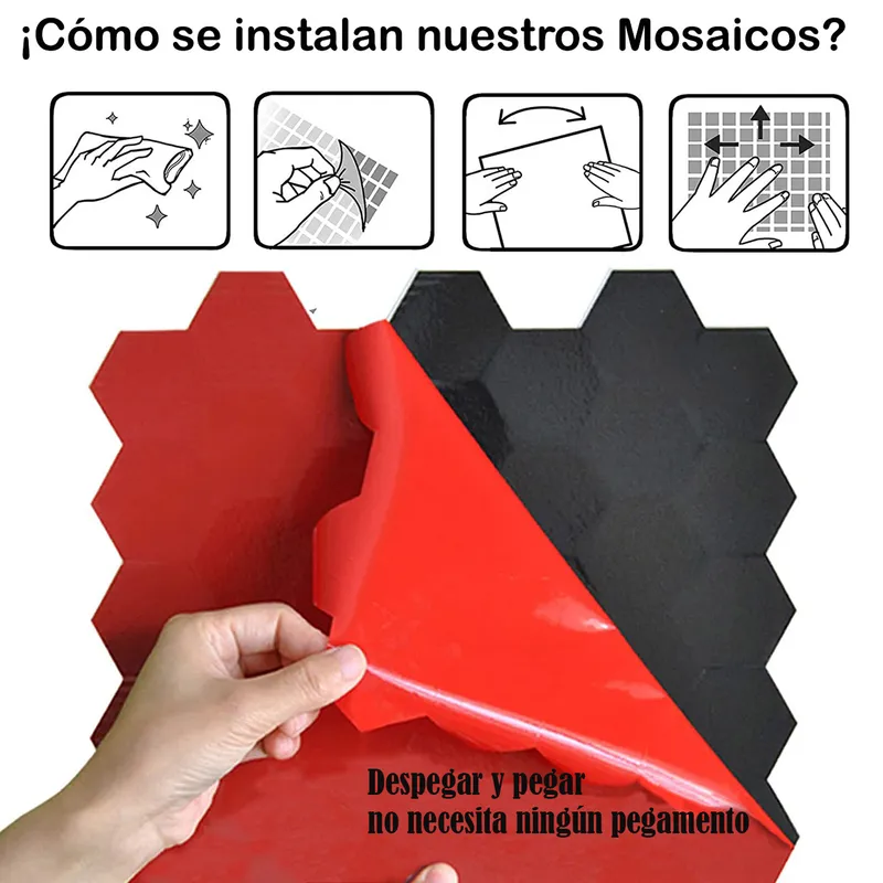 MERCAR RAY - Caja 8 Mosaicos autoadhesivo aluminio 30.3 x 30.3 cm / 0,65 M²