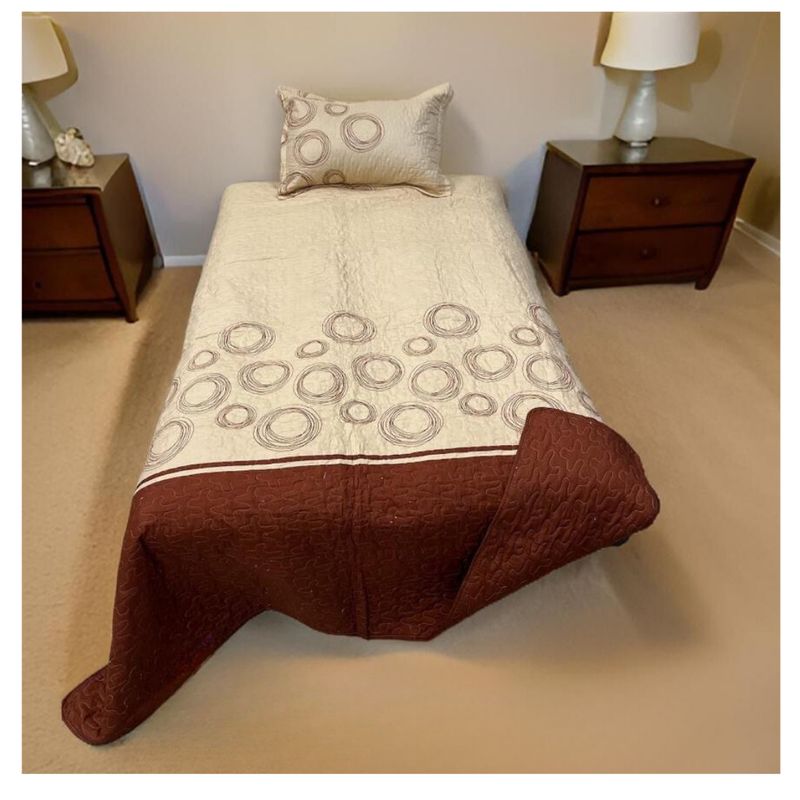 GENERICO - Cubrecama Verano Delgado Quilt Estampados Plaza y Media
