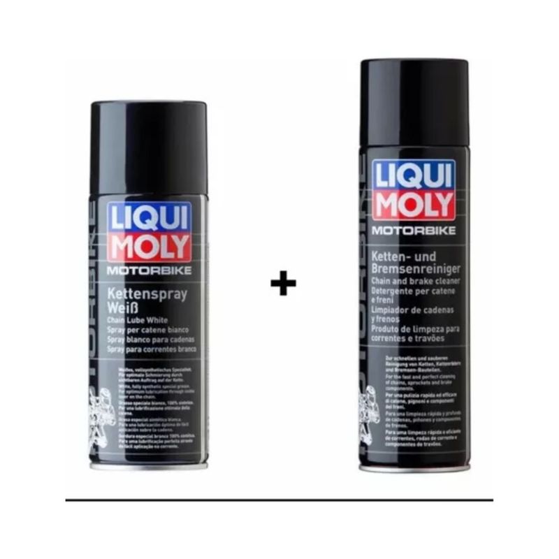 LIQUI MOLY - Kit Limpiador Lubricante Y Limpia Cadena De Moto Liqui Moly