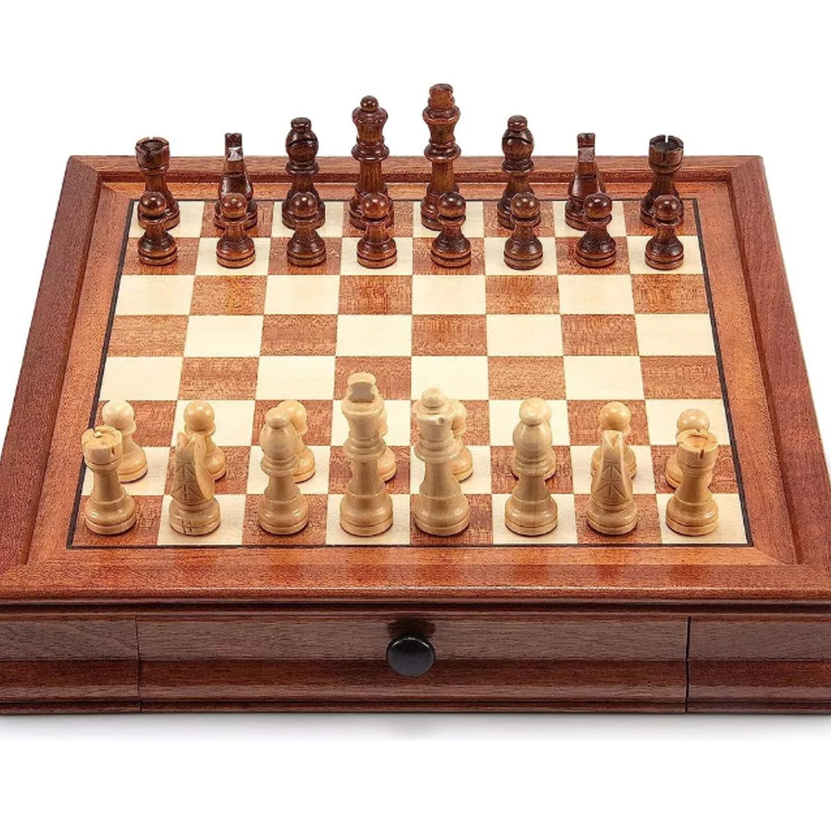 NACION AJEDREZ - Ajedrez Magnético De Madera Con Dos Cajones Almacenamiento