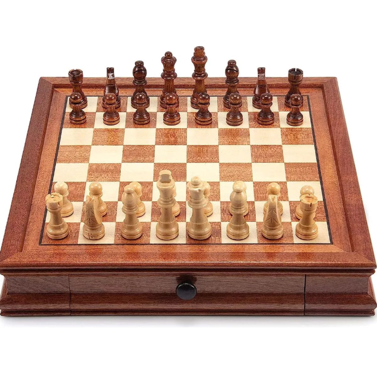 NACION AJEDREZ - Ajedrez Magnético De Madera Con Dos Cajones Almacenamiento