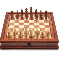 NACION AJEDREZ - Ajedrez Magnético De Madera Con Dos Cajones Almacenamiento