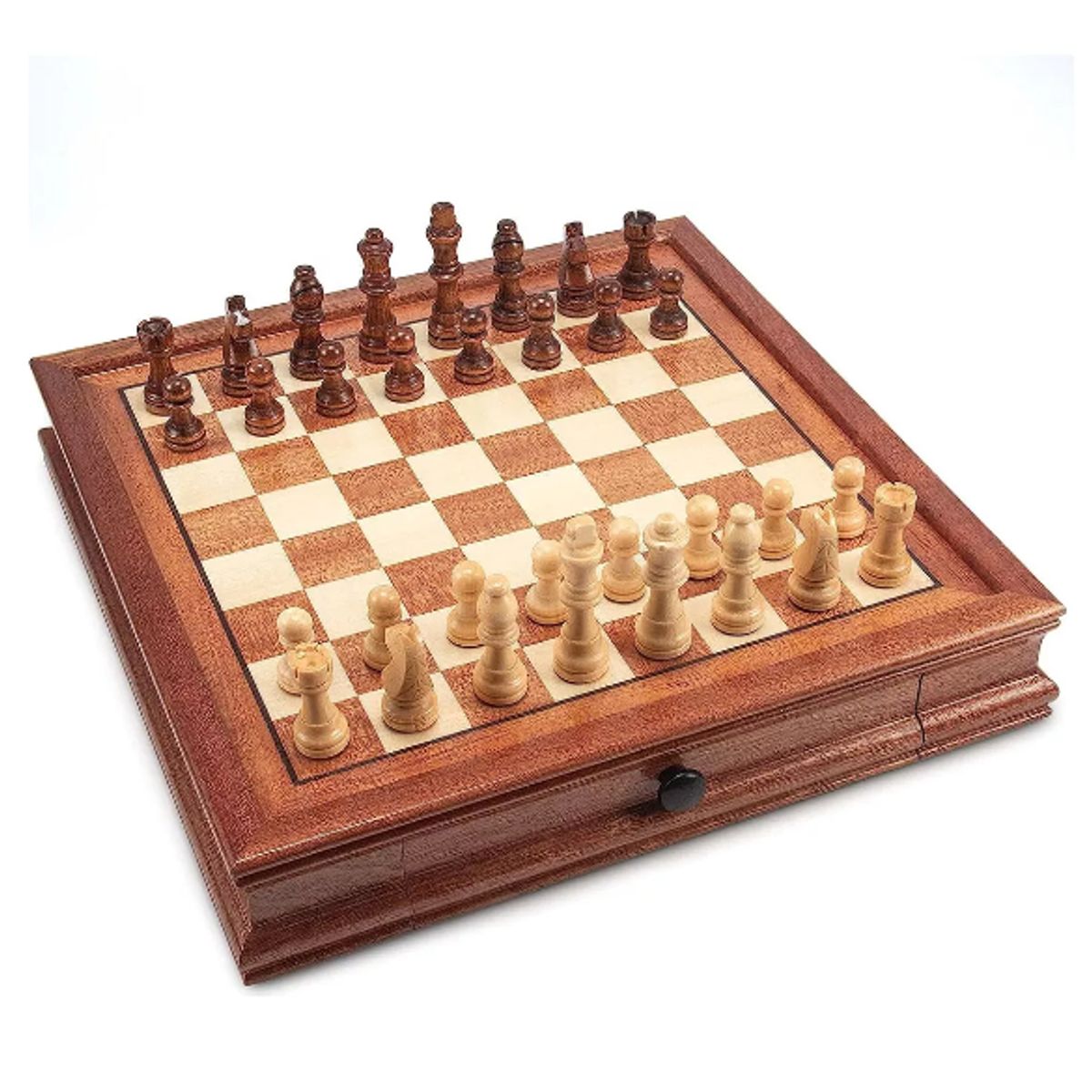 NACION AJEDREZ - Ajedrez Magnético De Madera Con Dos Cajones Almacenamiento