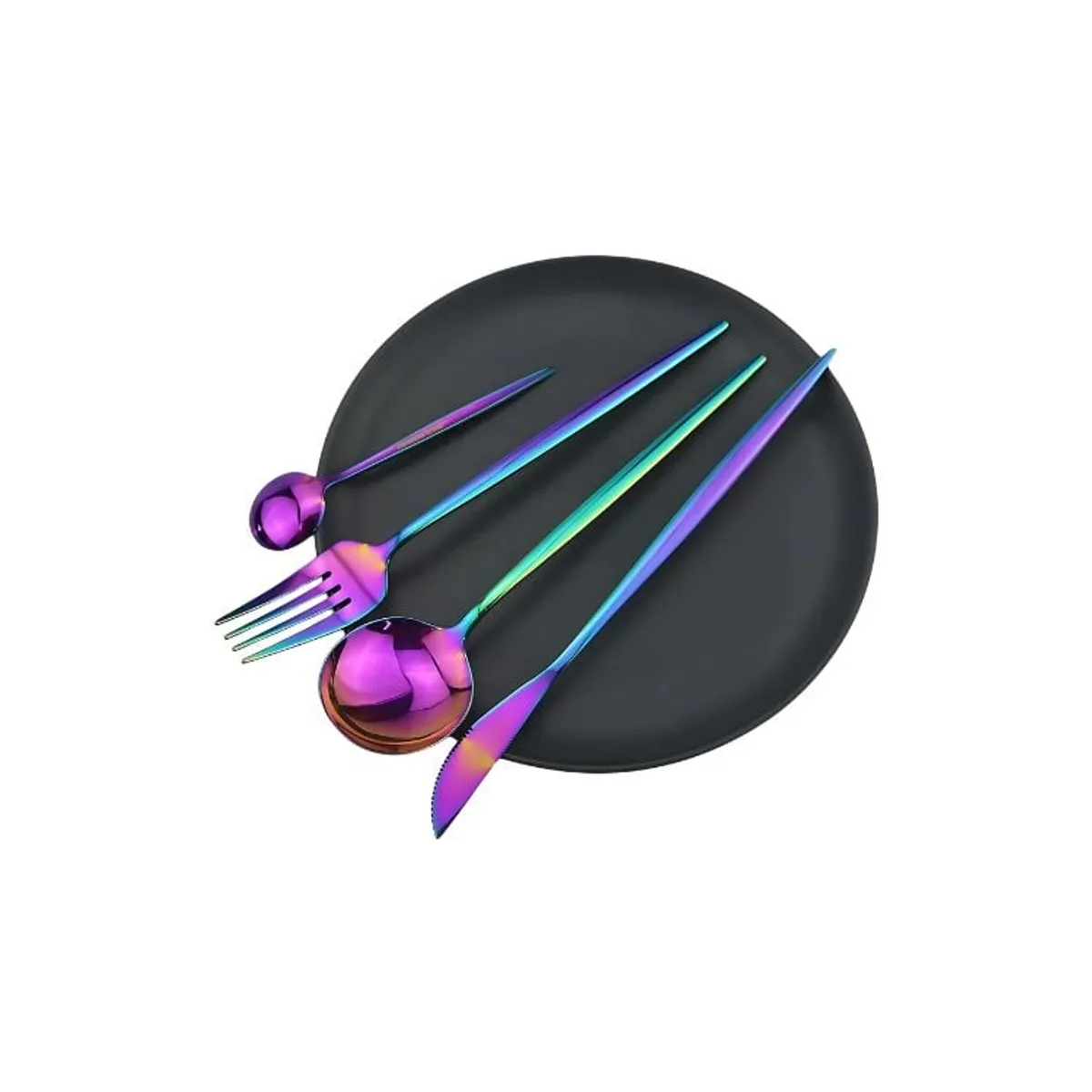 CRUSEC - Set Cubiertos De Mesa Tornasol Acero Inoxidable 24 Piezas