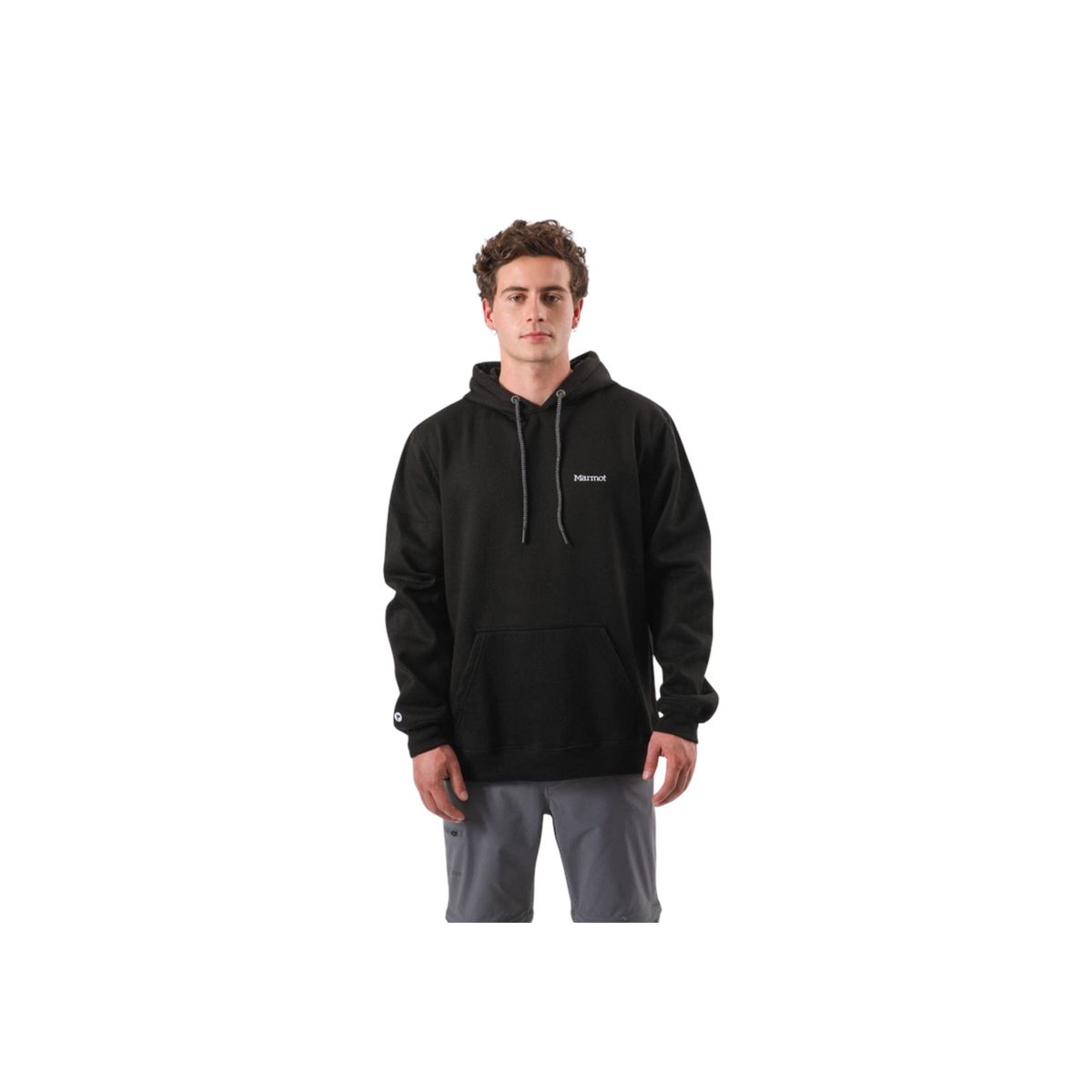 MARMOT - Polerón Chest Logo Hoody Hombre Negro