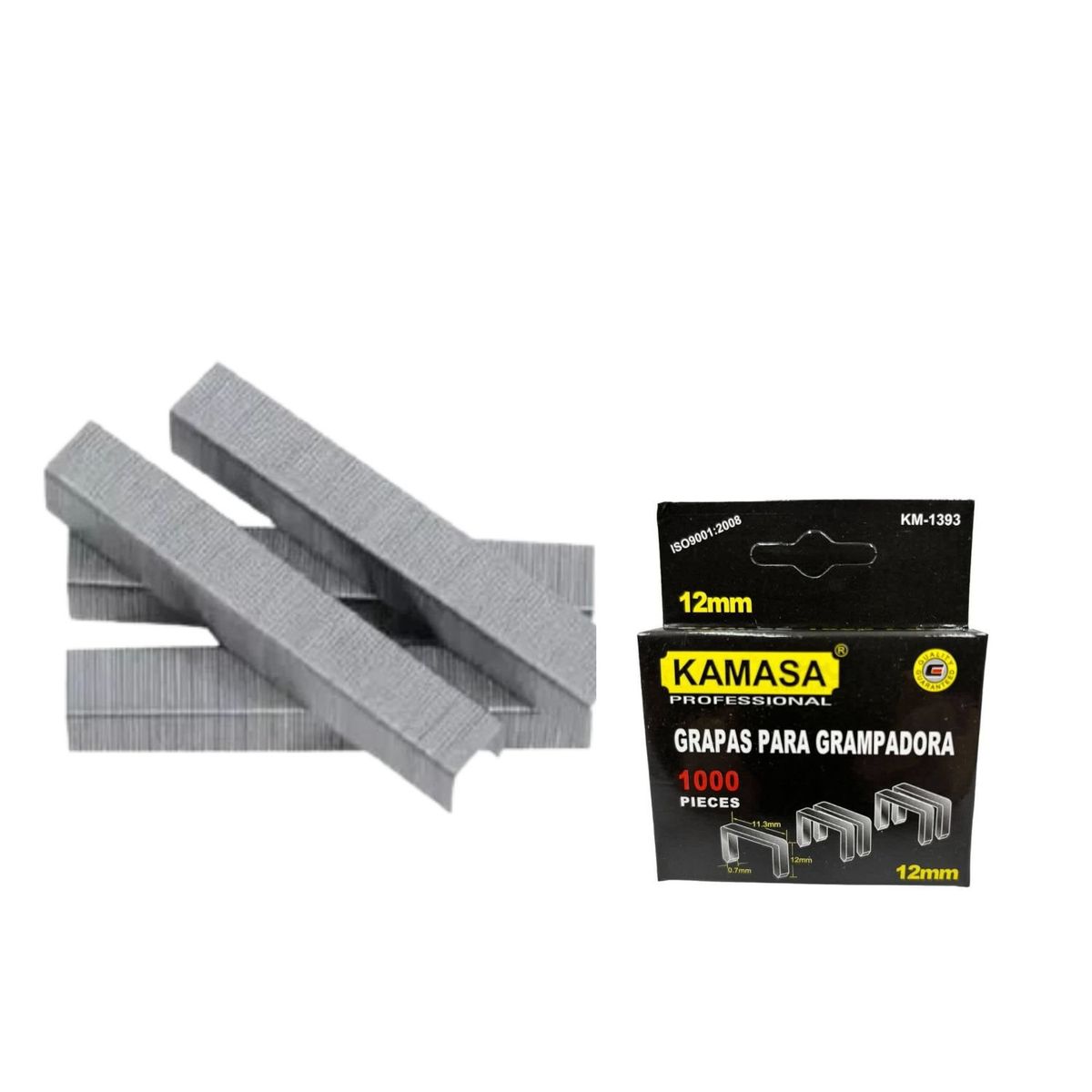 GENERICO - Caja 1000 Corchetes 12MM Grampas Acero Galvanizado Ferreteria