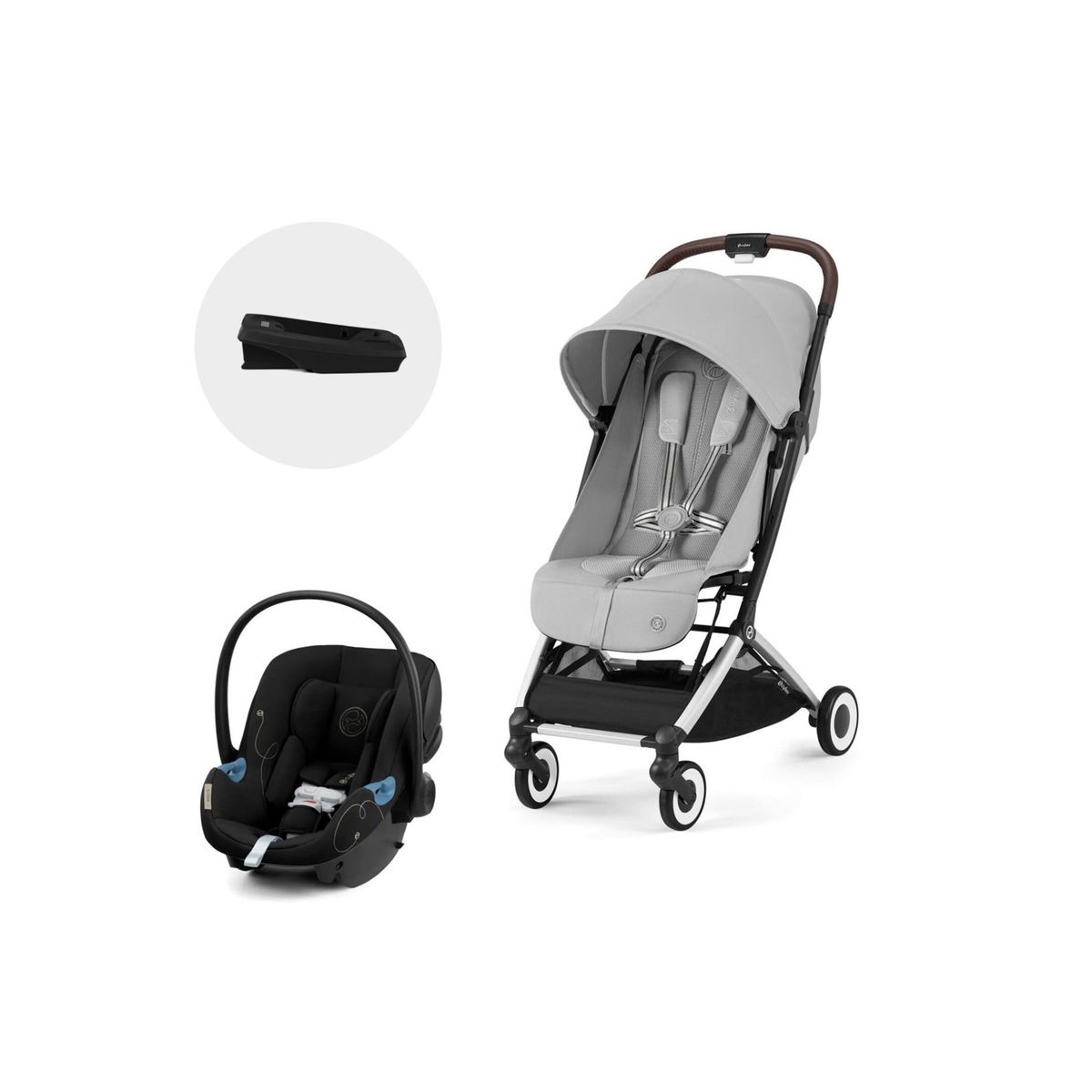 CYBEX - Coche Travel System Orfeo SLV Fog Grey + Aton G + Base CYBEX