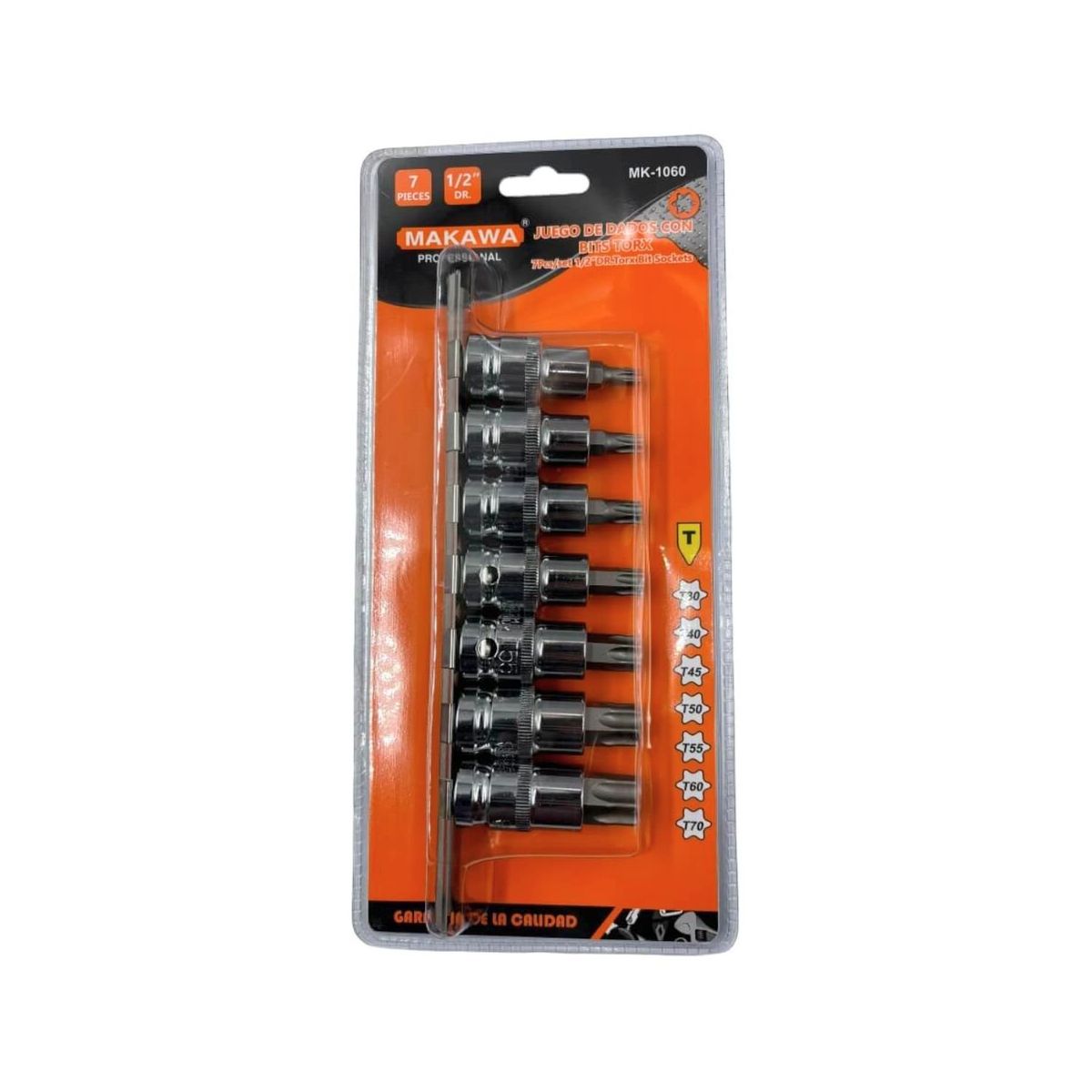 GENERICO - Set Juego de Dados Punta Estrellas Torx 7 Pzas Profesional