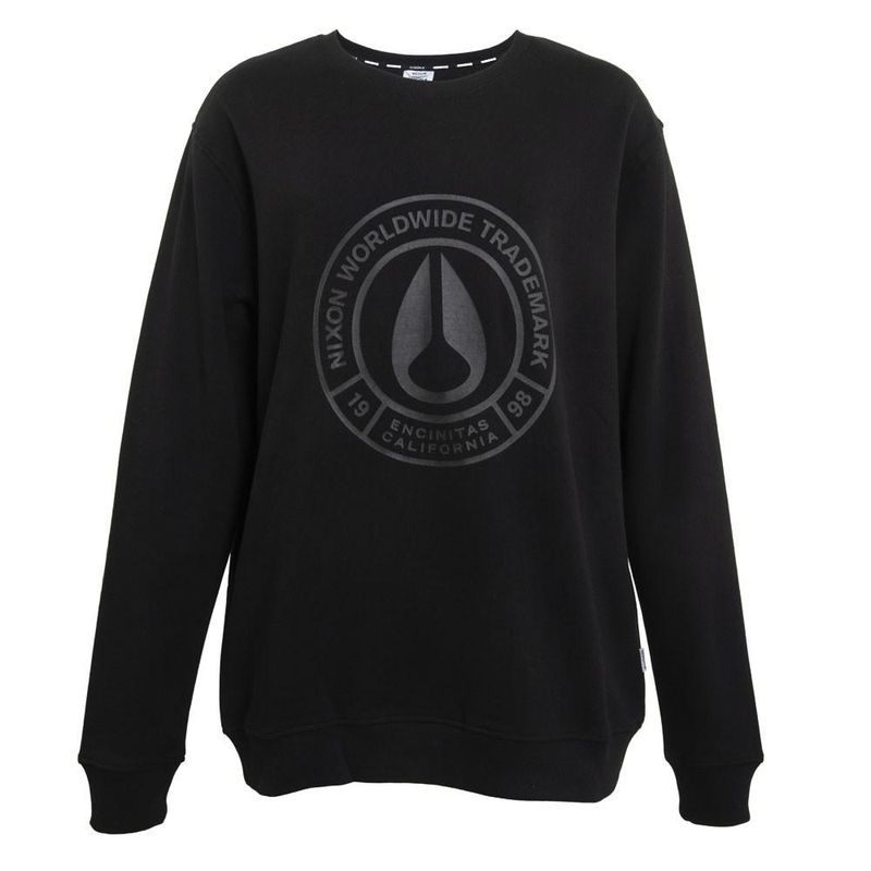 NIXON - Polerón Crew Black Logo Front Black - Negro