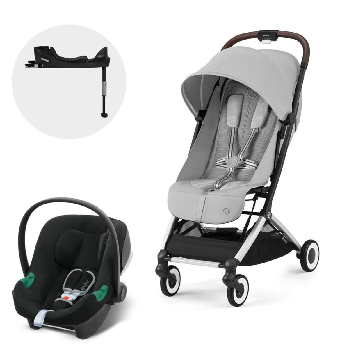 CYBEX - Coche Travel System Orfeo SLV Fog Grey+Aton B2+Base CYBEX