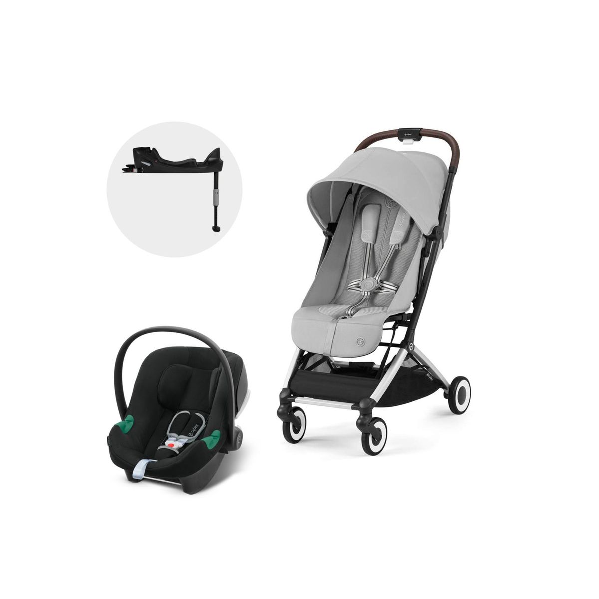 CYBEX - Coche Travel System Orfeo SLV Fog Grey+Aton B2+Base CYBEX