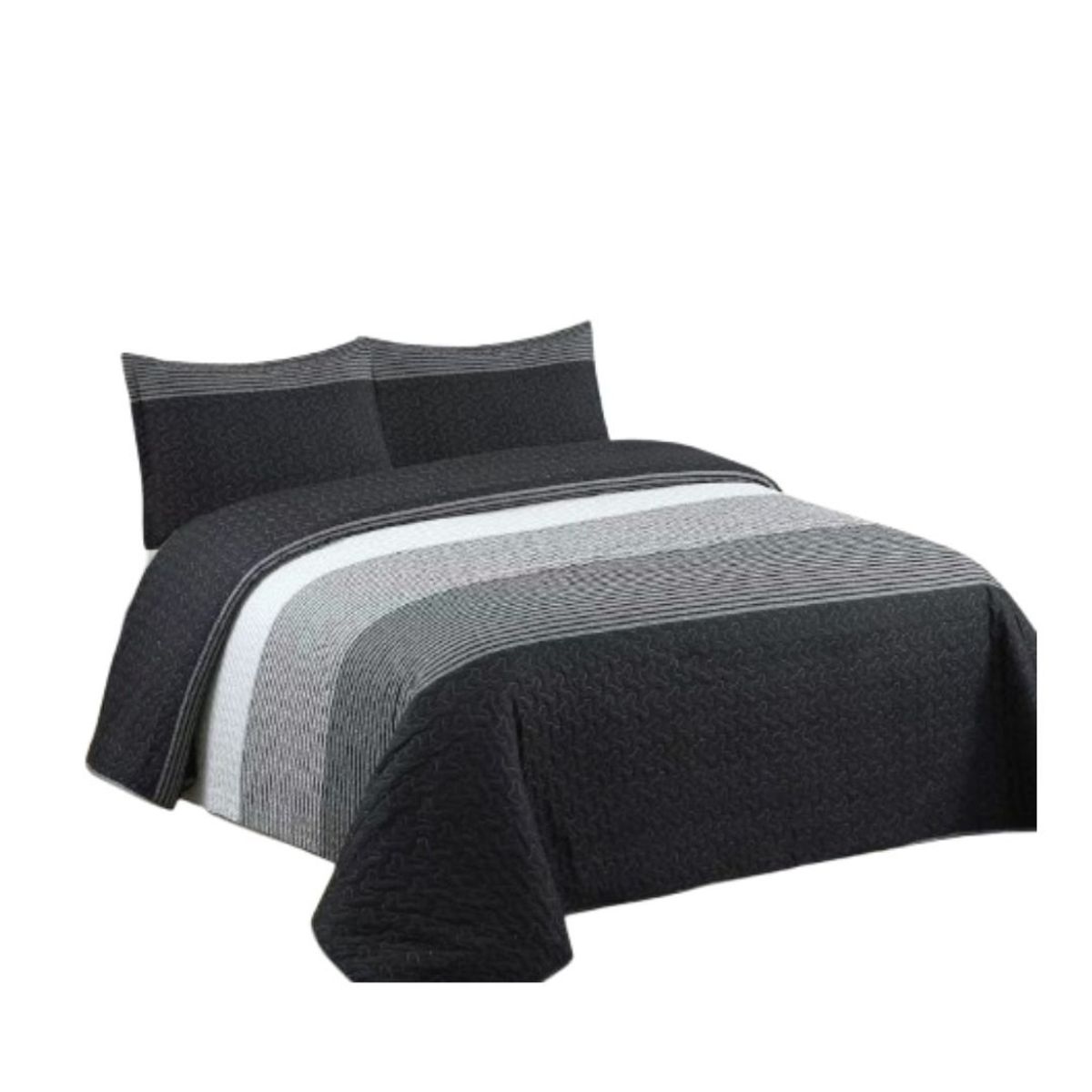 GENERICO - Cubrecama Quilt Verano King - Negro Matiz XF86