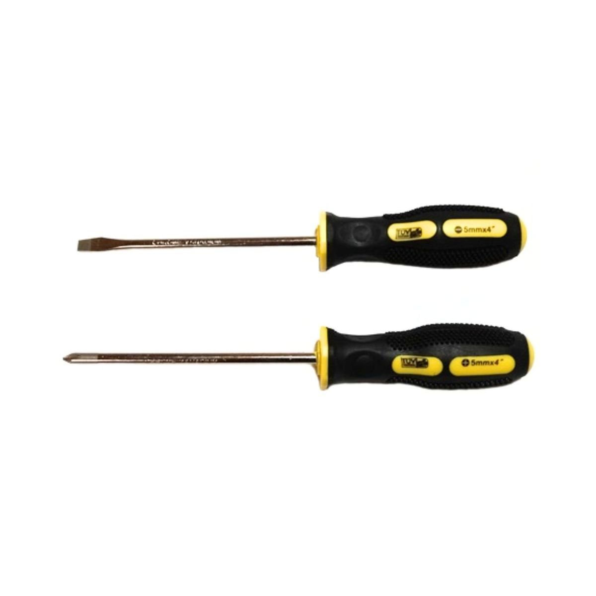 GENERICO - Set 2 Pzas Destornilladores Punta Paleta Cruz de 5x101mm Profesional