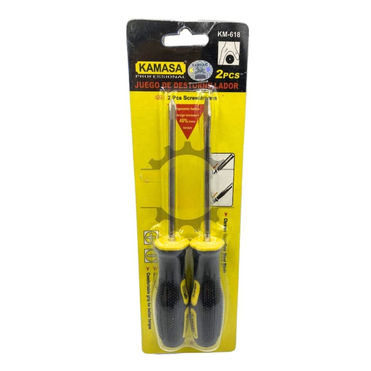 GENERICO - Set 2 Pzas Destornilladores Punta Paleta Cruz de 5x101mm Profesional