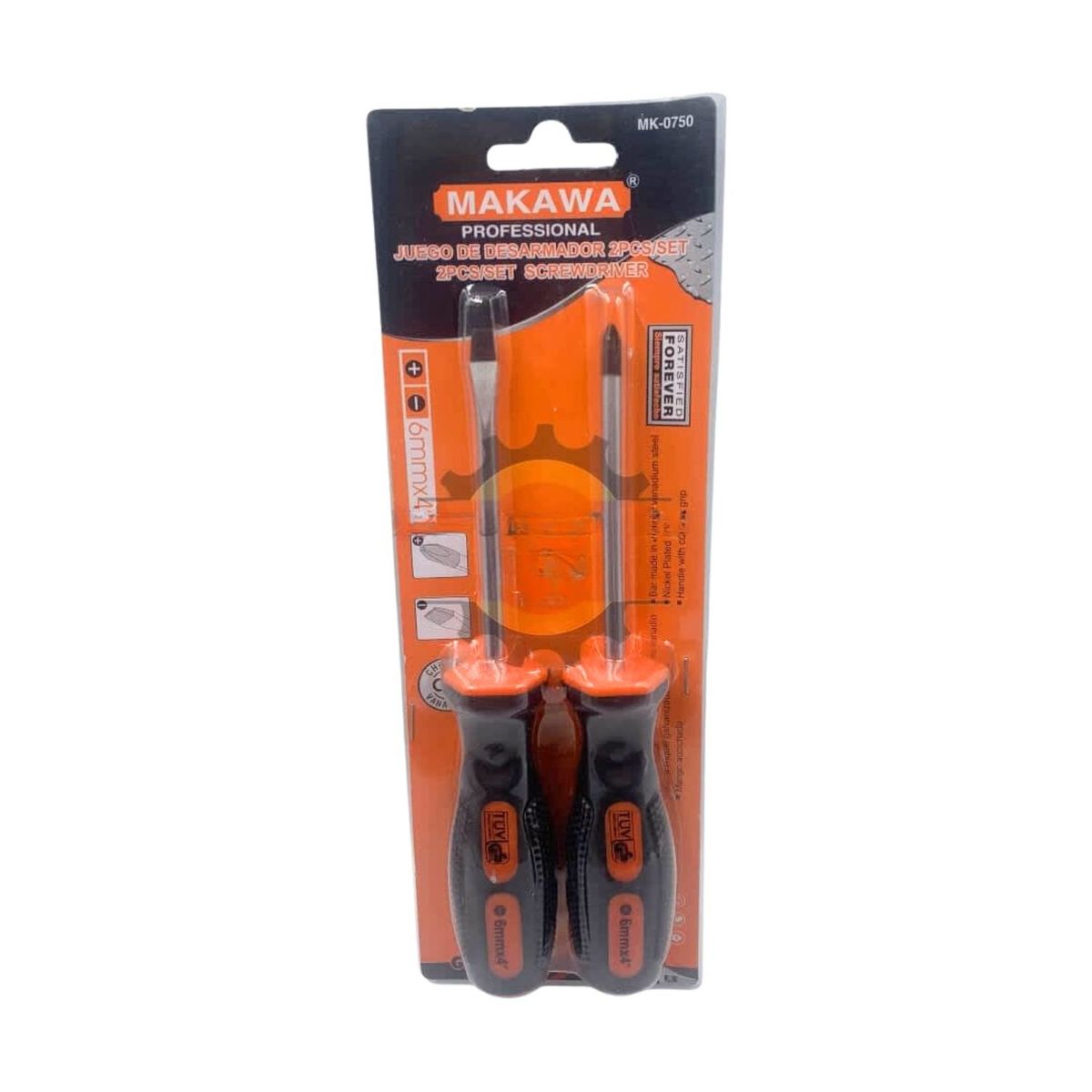 GENERICO - Set 2 Pzas Destornilladores Punta Cruz Paleta de 6mm x 4” Profesional