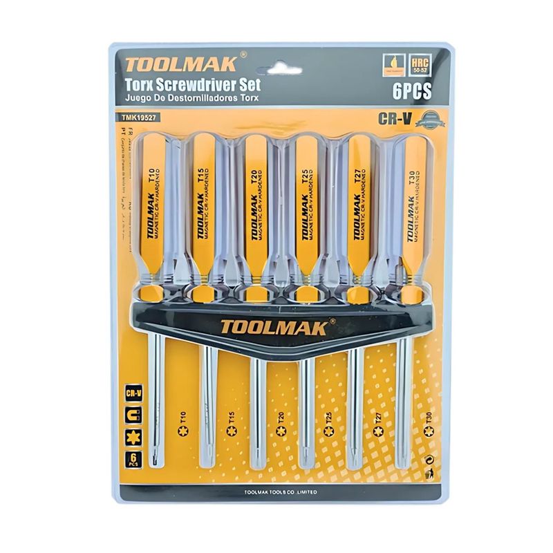 GENERICO - Set Destornilladores Torx Estrella 6 Pzas Herramienta Profesional