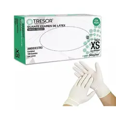 CRANBERRY - Guantes Latex Blanco Tresor Talla Xs Caja De 100 Unidades