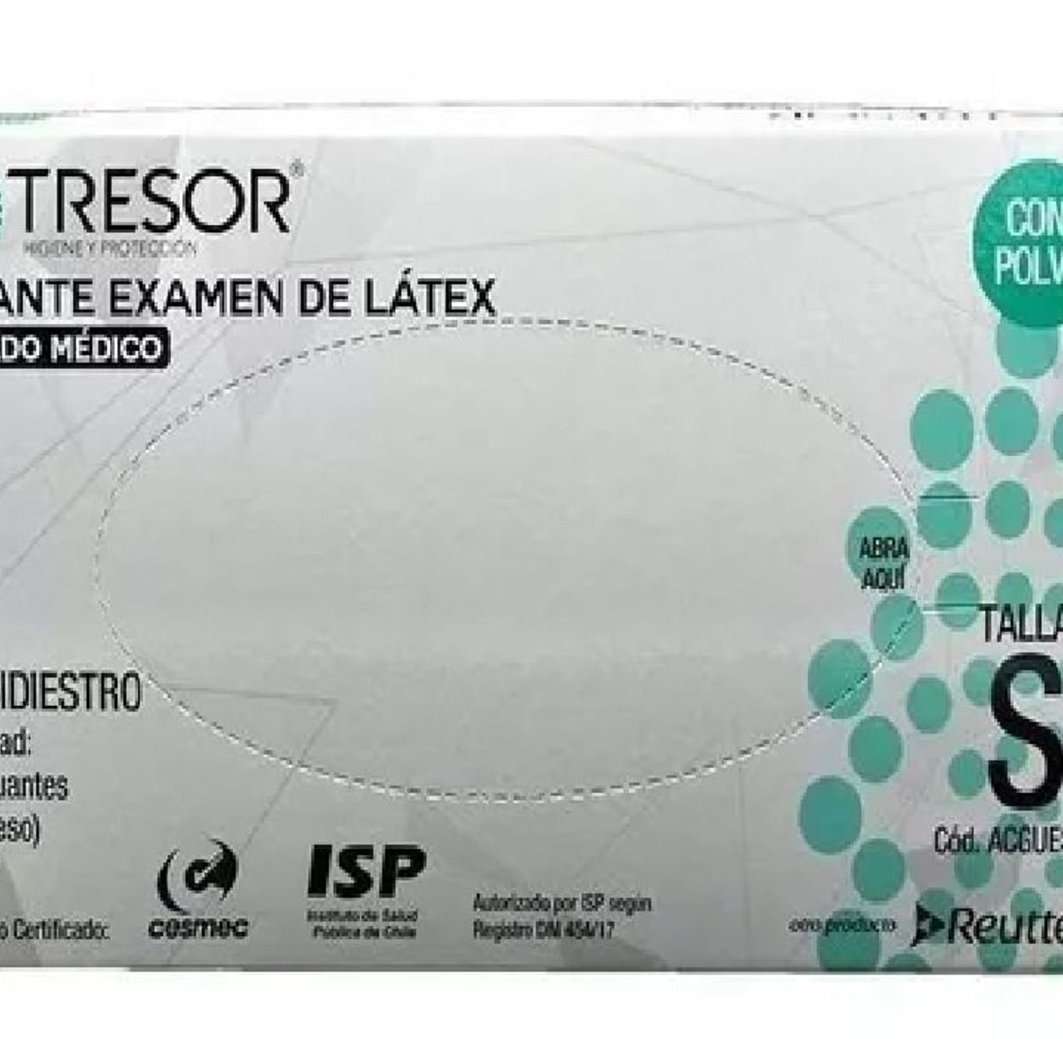 CRANBERRY - Guantes Latex Blanco Tresor Talla S Caja De 100 Unidades