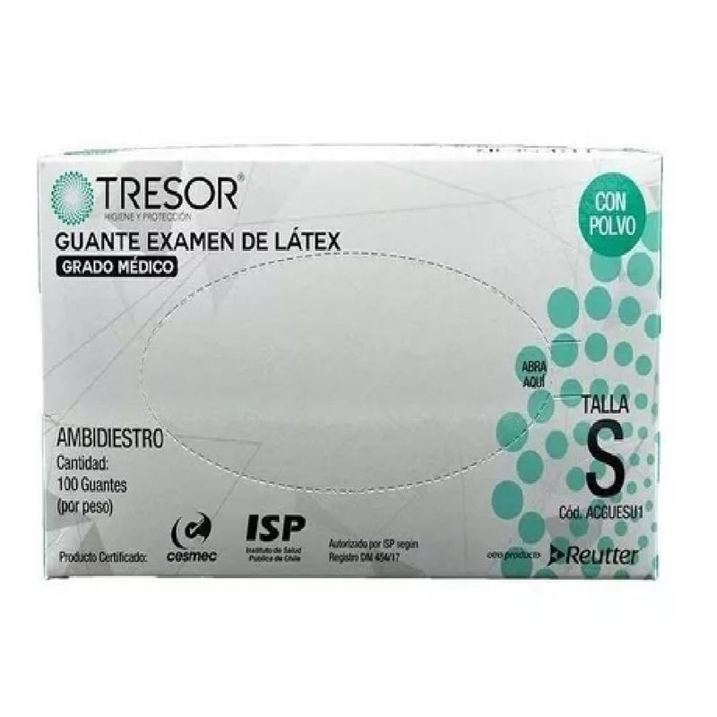 CRANBERRY - Guantes Latex Blanco Tresor Talla S Caja De 100 Unidades