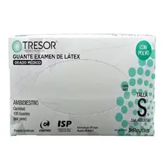 CRANBERRY - Guantes Latex Blanco Tresor Talla S Caja De 100 Unidades