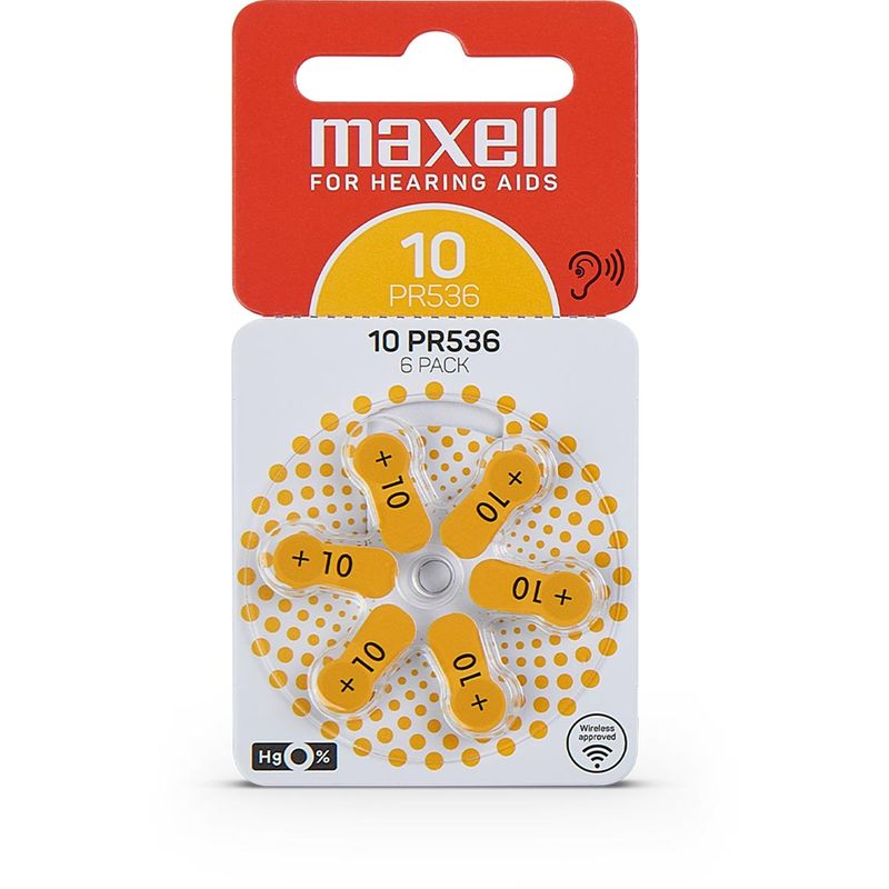 MAXELL - Pilas Para Audífonos Maxell Tamaño 10 Auditivas 6un