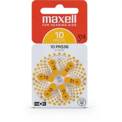 MAXELL - Pilas Para Audífonos Tamaño 10 Auditivas 6un