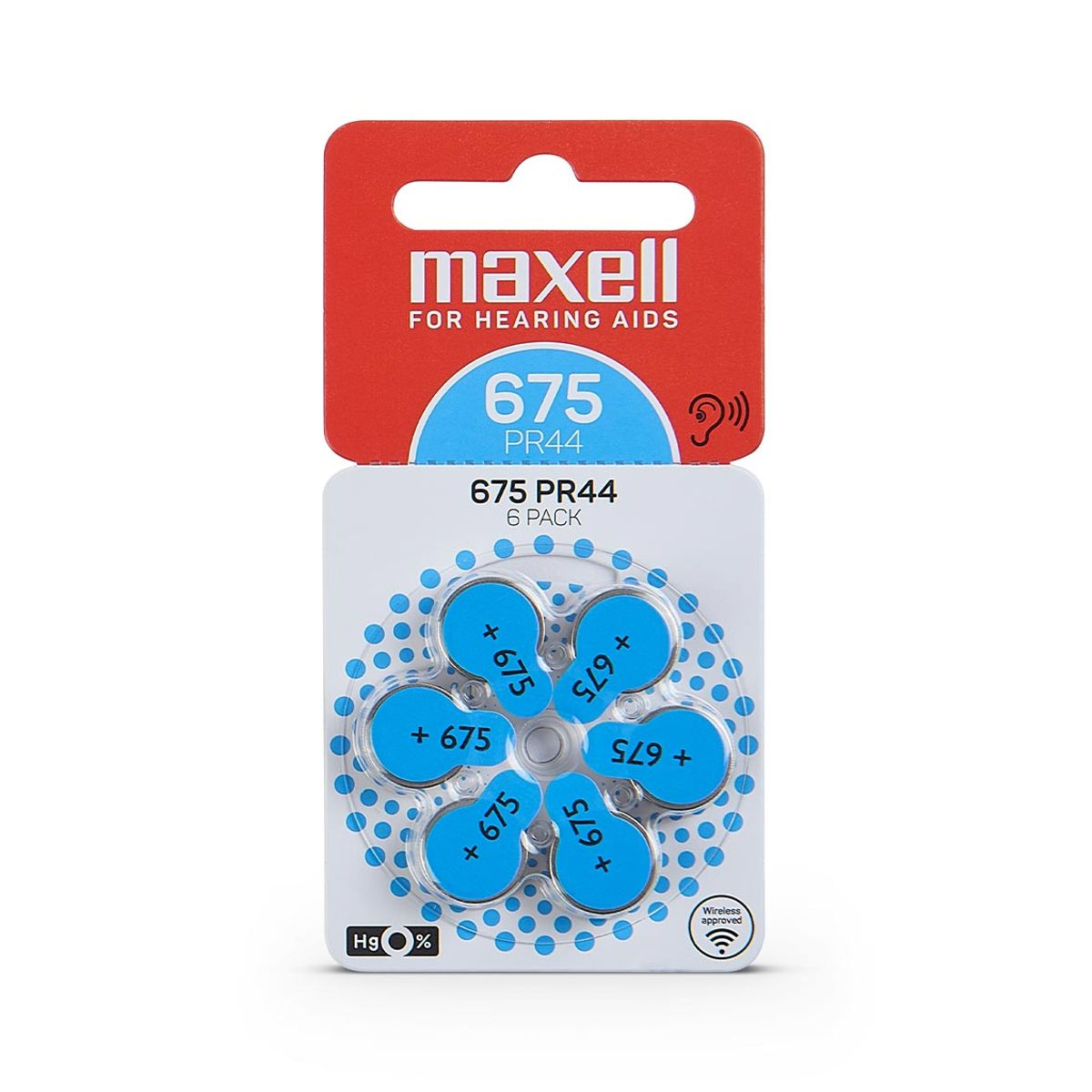 MAXELL - Pilas Para Audífonos Maxell Tamaño 675 Auditivas 6un