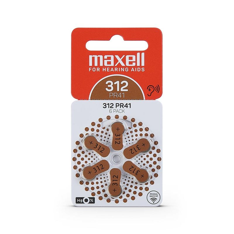 MAXELL - Pilas Para Audífonos Maxell Tamaño 312 Auditivas 6un