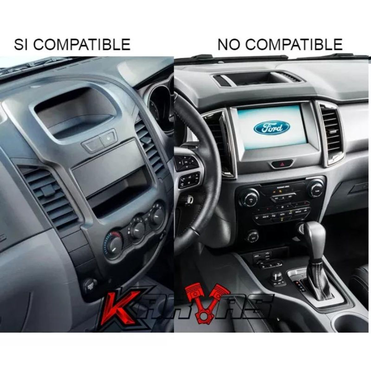 GENERICO - Bisel Adaptador Radio 9pul Radio Ford Ranger 2011-18