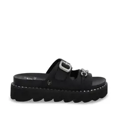 GOTTA - Sandalia Mujer Negra Plana 1573D