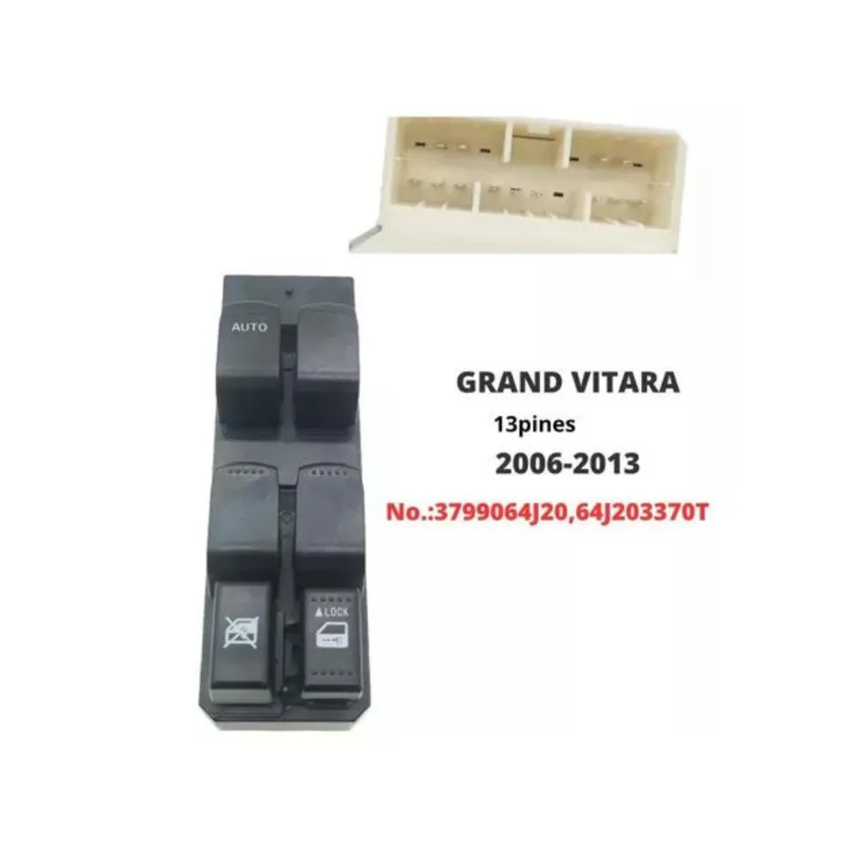 GENERICO - Botonera Alzavidrios Compatible Con Suzuki Grandvitara 06-13