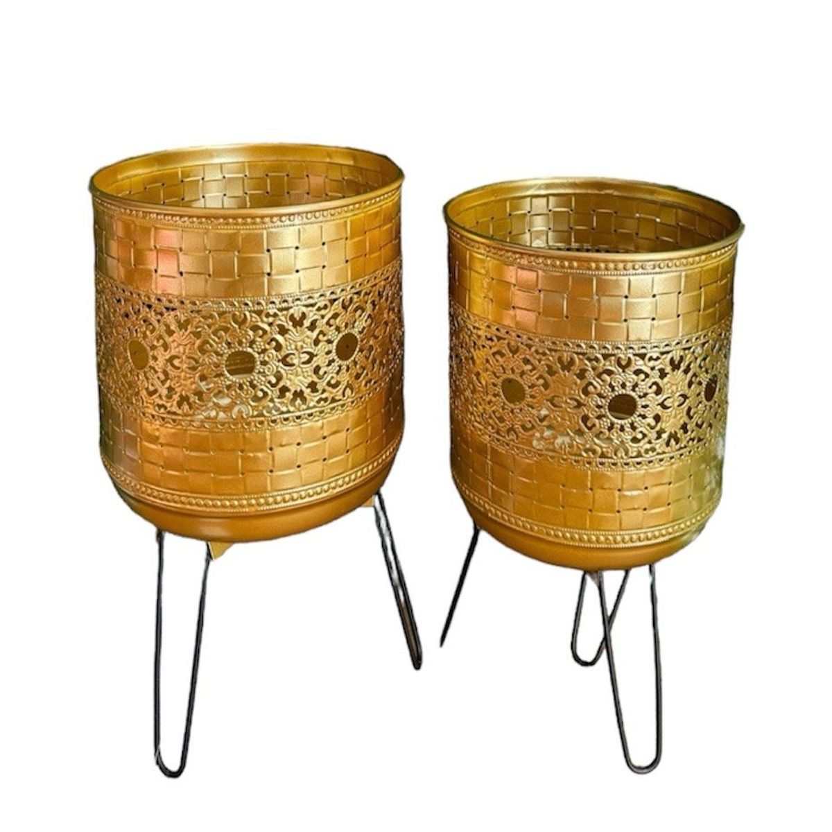 GENERICO - Set 2 Porta Macetero Pedestal Maceta Plantas 17x30cm 15x28cm A2